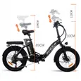 AVAKA BZ20PLUS Vélo Électrique pliable - 48V/18.2Ah - 20x3.0’’ Pneus - Autonomie Maxi 60-80km - Roue à rayons Noir