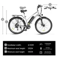COLORWAY Vélo Électrique 28" VAE - E-BIKE VTT Batterie amovible 36V 15Ah - Moteur 250W - Shimano 7 Vitesses - Argent