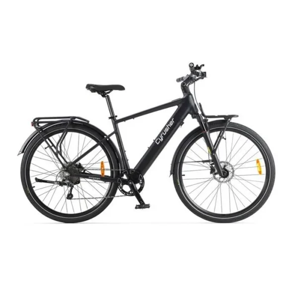 Cyrusher Voyage Vélo électrique, Noir, Assistance kilométrage 65KM, Vitesse maximale 25KM/H, Bafang 250W moteur brushless