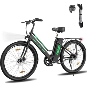 ELEKGO Vélo Électrique 26", VAE Adulte 250W, Batterie 8.4Ah, Écran LCD, 35-70KM, Vélo de Ville à Assistance Électrique Noir