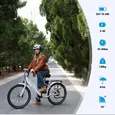 EVERCROSS EK8S Vélo électrique cadre en fer léger 26"- Batterie Amovible 250W 3 Modes de conduite Ecran LCD Hauteur Réglable- Blanc