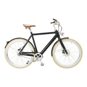 FORIDE V1 Vélo Électrique Urbain 700C (28 Pouces) - Moteur 250W, Batterie Samsung 36V 10.5Ah (70km Autonomie), Cuir Véritable -