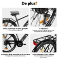 Hiland 26" Vélo électrique, E-MTB avec moteur 250 W, batterie 36 V 7,8 Ah, 7 vitesses pour hommes et femmes,freins à disque,Noir