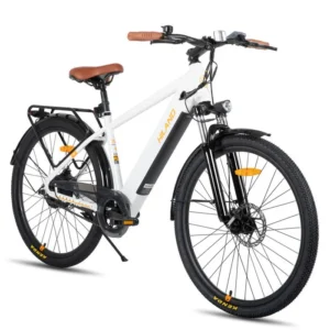 HILAND VTT électrique - Roues de 26 pouces - 250 W 36 V 7,8 Ah -Même style pour hommes et femmes - Freins à double disque - Blanc