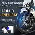 HITWAY Vélo Électrique 20" Pliant Bleu, 36V 15.6Ah Batterie Amovible, Moteur 250W, 7 Vitesses, APP, Porte-bagages Avant