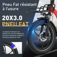 HITWAY Vélo Électrique 20" Pliant Rouge, 36V 15.6Ah Batterie Amovible, Moteur 250W, 7 Vitesses, APP, Porte-bagages Avant