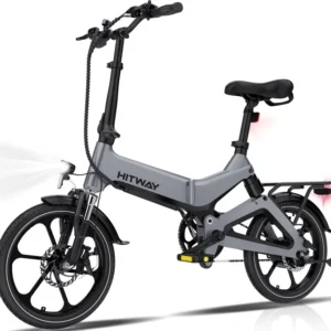 Vélo Électrique 16" Pliable HITWAY, 250W 36V 7,8Ah VAE d'assistance, Sans accélérateu - Gris