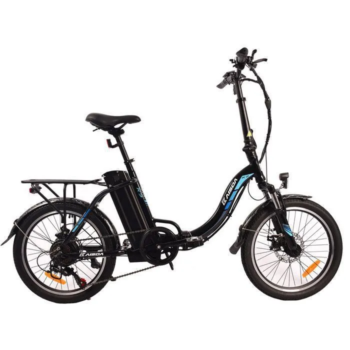 KAISDA K7 Vélo Électrique Pliable 20”- Moteur 350W Batterie 36V13AH - Autonomie 70km - Shimano 7 Vitesses - Freins à disque,Noir
