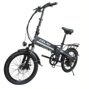 ORLMS S9 - Vélo électrique 20'' - Moteur 500 W - Batterie 48 V 13 Ah - Autonomie 48 km - 5 vitesses - Charge maximale 120 kg, Gris