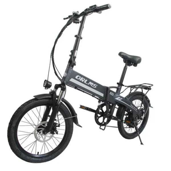 ORLMS S9 - Vélo électrique 20'' - Moteur 500 W - Batterie 48 V 13 Ah - Autonomie 48 km - 5 vitesses - Charge maximale 120 kg, Gris