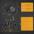VANKEL E5 Vélo Électrique Pliable 20" – Moteur 250W – 25 km/h – Batterie 48V 12.8Ah – Shimano 7 Vitesses – Autonomie 80 km – Noir