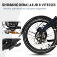 VANKEL FF2 Vélo Électrique Pliable 20" – Moteur 250W – Batterie 756Wh – Shimano 8 Vitesses – Compact et Léger – bleu – Image 5