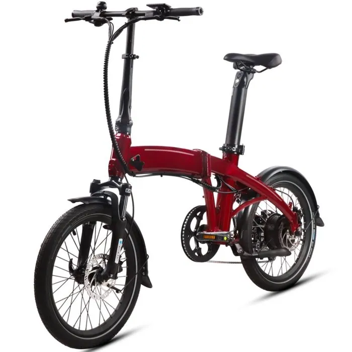 VANKEL FF2 Vélo Électrique Pliable 20" – Moteur 250W – Batterie 756Wh – Shimano 8 Vitesses – Compact et Léger – rouge