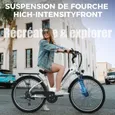 Vélo électrique VAE JASION 26" Blanc-Moteur 750W - Batterie Lithium Amovible 48V11Ah - Shimano 7 Vitesses - Pédalage Assisté