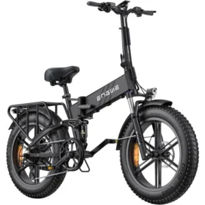 velo electrique pliable ENGWE ENGINE Pro 2.0 Autonomie 110km Batterie 52V16Ah Tout suspendu Pneus snow 20 pouces VTT Fat bike Noir