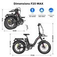 Vélo électrique pliant, Fafrees F20 Max, 20"*4.0 pneu, 22.5Ah Samsung cellule Batterie 48V 500W Moteur Autonomie 100-160km, Rouge