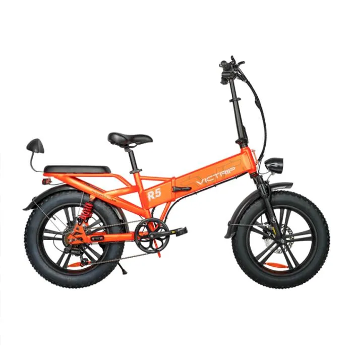 VICTRIP R5 vélo électrique, Moteur 250W, Vitesse max 25km/h, 70km pure electric, pédale 100km - Orange