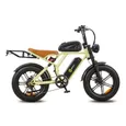 Vélo électrique BURCHDA H1, Fat Wheel, Roue à Rayons, 500W 48V 15Ah, Porte-Bagages Arrière, Boîte à Code, Jaune