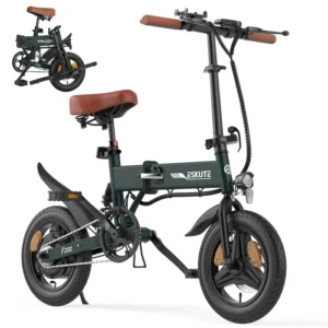 Vélo électrique de ville ESKUTE F200 14'', moteur 250W, 25 km/h, batterie 7,8 Ah, sans pédale d'accélérateur, vert