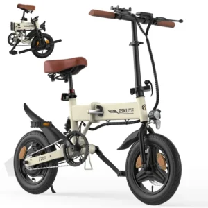 Vélo électrique de ville ESKUTE F200 14'', moteur 250W, 25 km/h, batterie 7,8 Ah, sans pédale d'accélérateur, Blanc