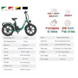 Vélo électrique ECOWORLD C2 PRO, Moteur 500W Batterie 48V18AH Accélérateur de pouce + Capteur booster, 20*4.0 Pneus Neige, Rouge