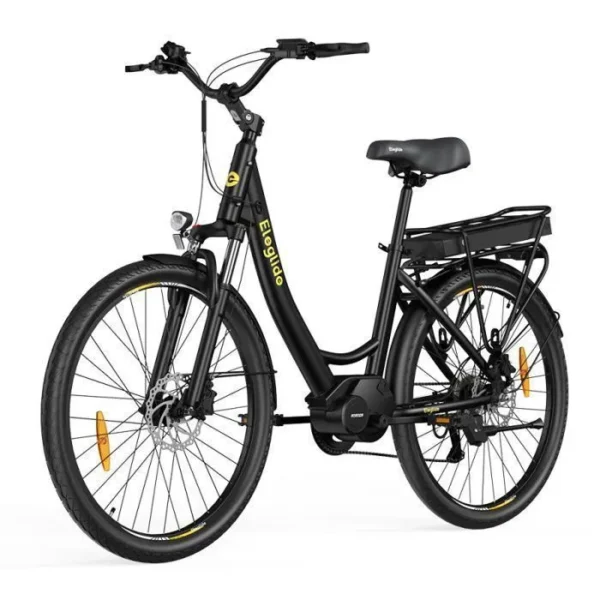 Vélo Électrique Eleglide C2 - Moteur Central 250W - Batterie 36V 13Ah - Portée Max 100km - Freins à Disque Hydrauliques - Pneus 26"