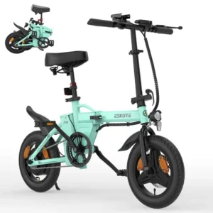 Vélo électrique ESKUTE F100 14 pouces, moteur 250 W, batterie 36 V 9 Ah, freins à disque mécaniques - Vert