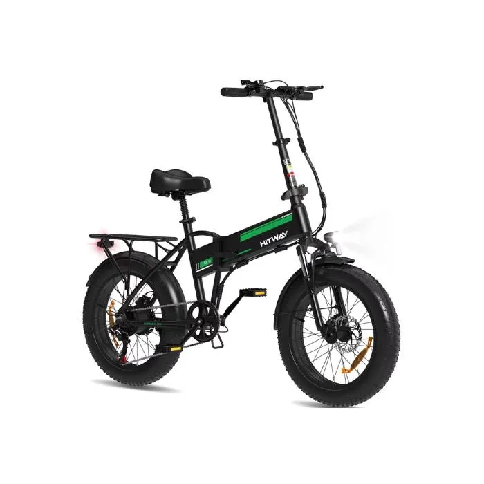 Vélo Électrique Pliable Tout Terrain 20"x4.0 Gros Pneus Anti crevaison - Autonomie Max 35 à 90 km - Suspension Anti Choc