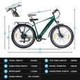 Vélo électrique TTGO M310 500 W 15 Ah 25 km/h 100 km 27,5" x 2,1" Vert