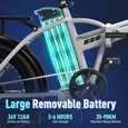 Vélo Électrique VAE COLORWAY 20×3,0 Gros Pneus - EBike VTT - Batterie 36V12Ah - 35-90 KM Moteur 250W - Blanc – Image 5
