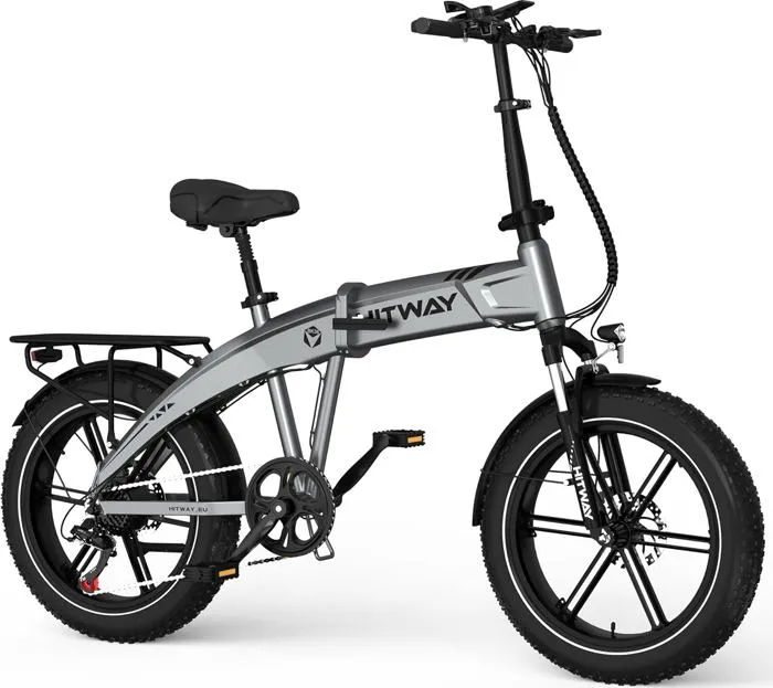 Vélo électrique VAE - HITWAY BK36 - 20" x 4.0 Gros Pneus - Batterie amovible 48V 10,4Ah 250W, 7-Vitesses, VAE Pedelec Pliable -