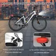 Vélo électrique VAE - HITWAY - Blanc - 28"- Batterie Amovible 36V12Ah - Shimano 7 Vitesses - VTT Électrique + HITWAY Panier arrière – Image 3
