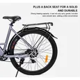WELKIN Vélo électrique, Noir, Moteur 500W Batterie 36V 15AH, 25KM/H Autonomie 100KM, Envoyer panier de voiture avant