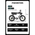 YAMALI FXH-006 Vélo électrique, Noir, Moteur 1000W, Batterie lithium 48V, Vitesse maximale 25KM/H, autonomie électrique pure 50KM