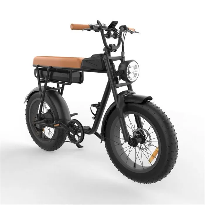 YAMALI FXH-006 Vélo électrique,Brun , Moteur 1000W, Batterie lithium 48V, Vitesse maximale 25KM/H, autonomie électrique pure 50KM