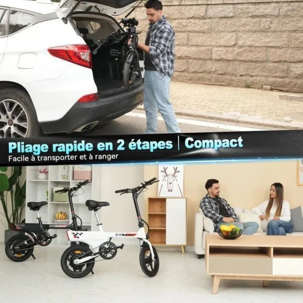 Vélo Électrique Pliable - YEE GOO - LE003 - Roues 14" - Moteur 250W 25km/h - Autonomie 30-45km – Image 2