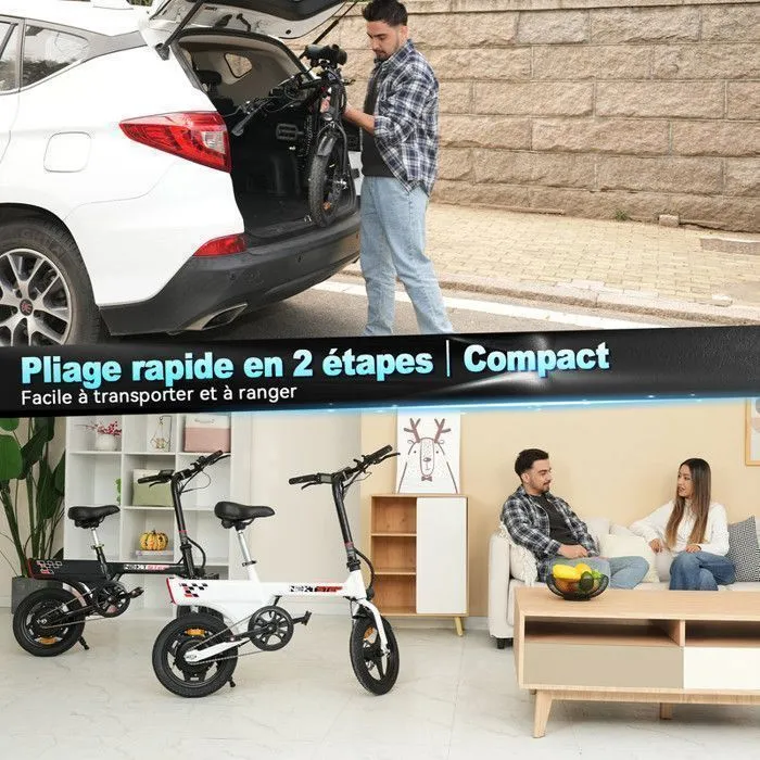 Vélo Électrique Pliable - YEE GOO - LE003 - Roues 14" - Moteur 250W 25km/h - Autonomie 30-45km